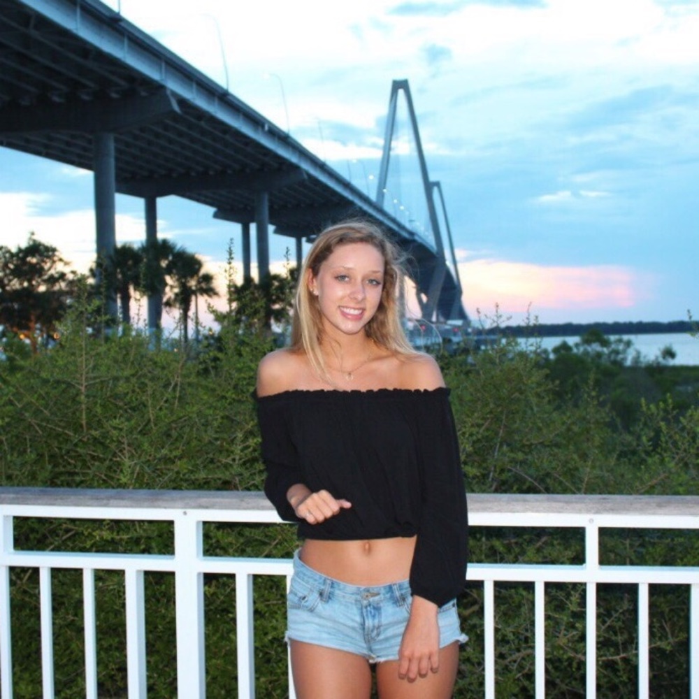 Black off the shoulder top